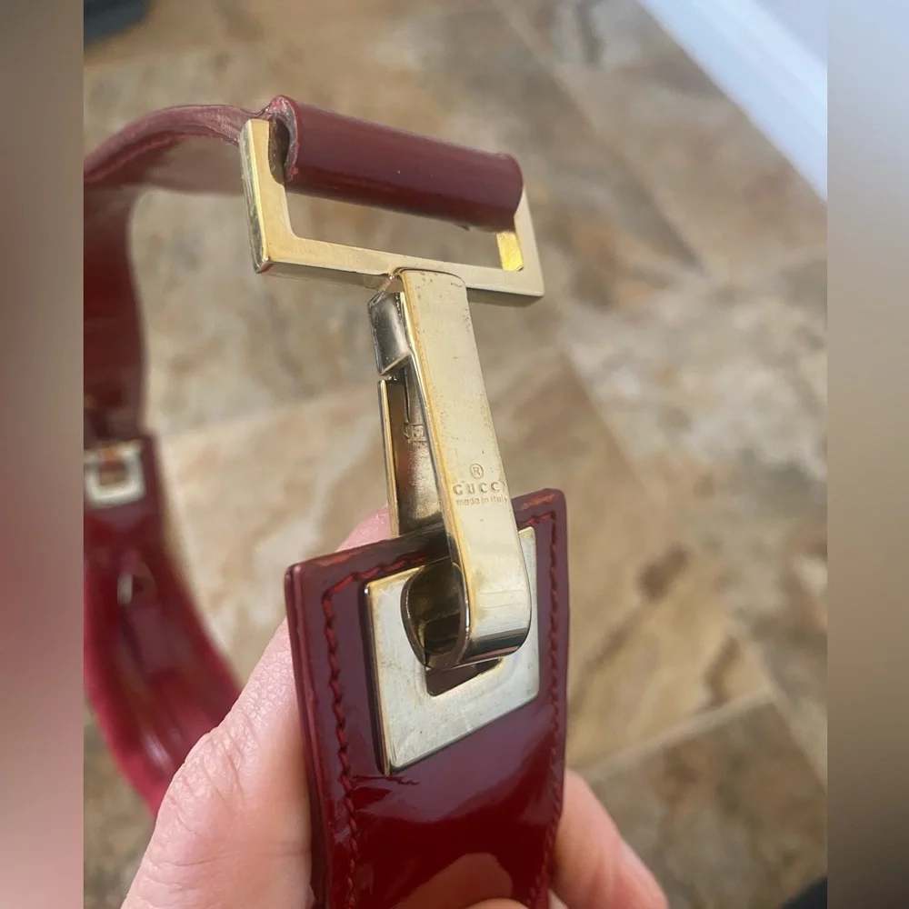 👜Authentic Gucci GG Canvas Shoulder Bag - Red - Picture 11 of 16